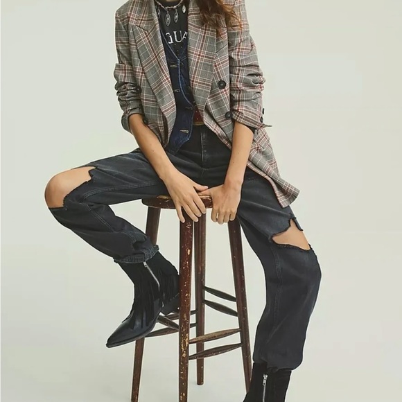 Free People Lawless Fringe Western Boot Black Leather & Suede Ankle Zipper - Picture 9 of 10